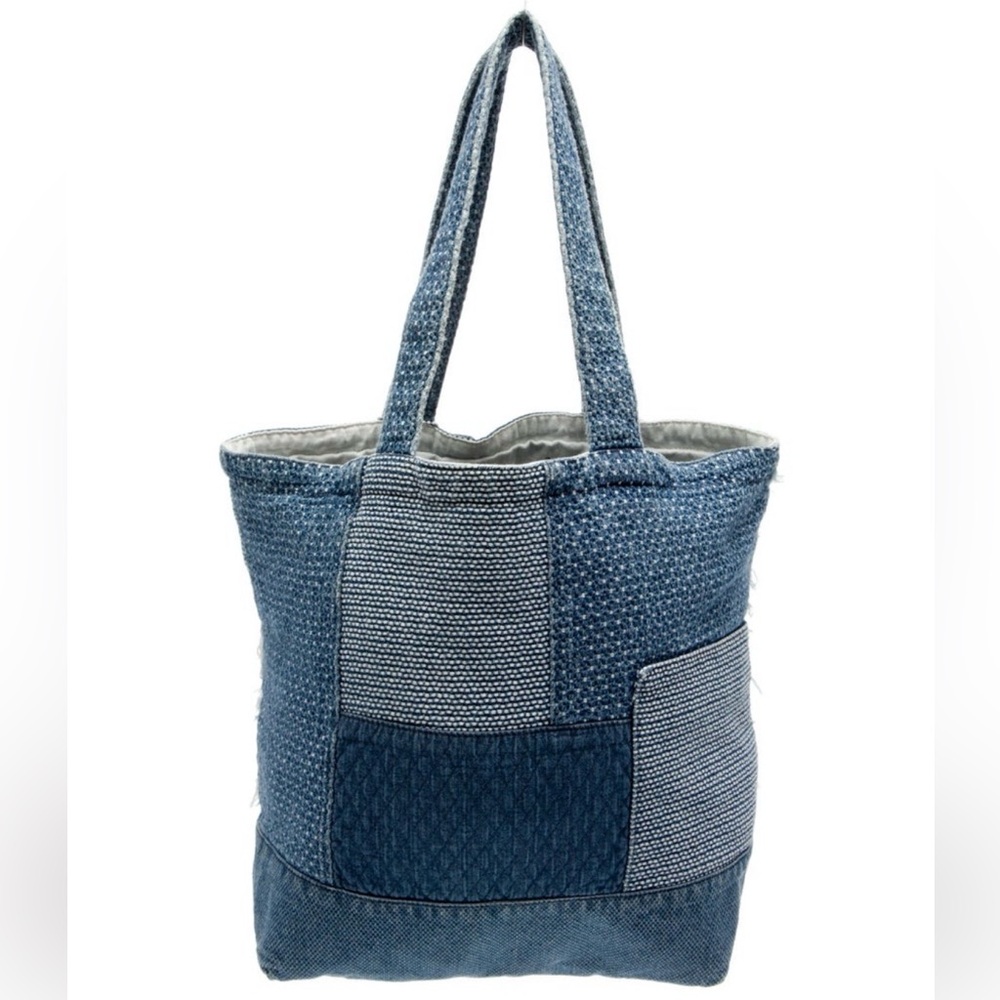 Stylish FDMTL Blue Patchwork Tote Bag